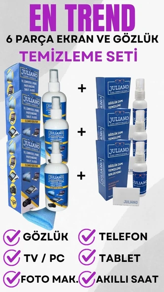 3 Adet 250 ML + 2 Adet 50 ML Ekran - Gözlük Temizlik Seti -  Laptop, Tablet, Bilgisayar, Gözlük, Led, Ekran, Televizyon, Cep Telefonu, Kamera - Resim 5