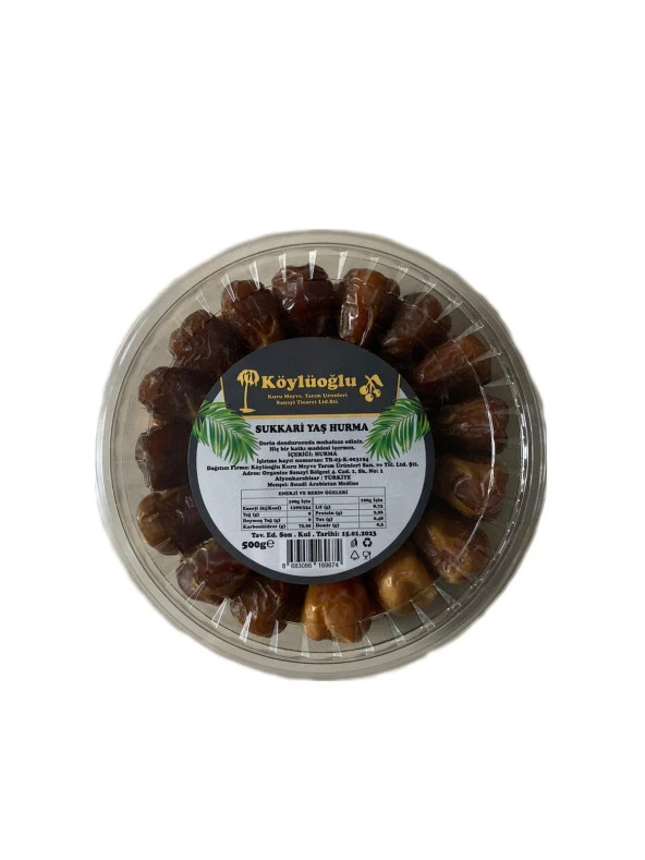 KÖYLÜOĞLU SUKKARİ HURMA 500GR YAŞ HURMA