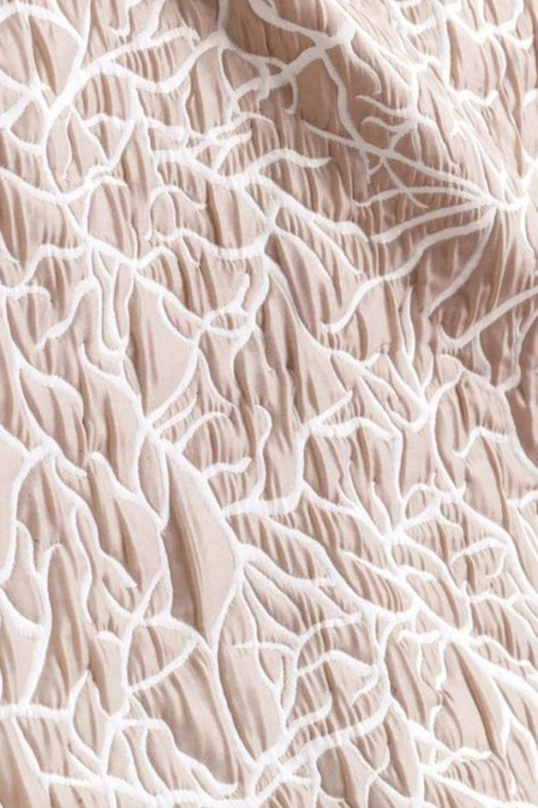 Çeyiz Diyarı Çift Kişilik Nehir Çift Taraflı Yatak Örtüsü Takımı Bej - Resim 6