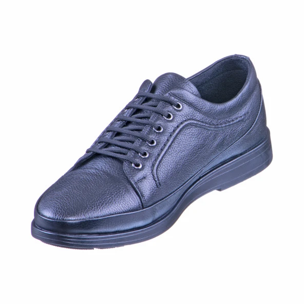 Siyah Ortopedik Diyabetik Bağcıklı Günlük Erkek Ayakkabı - 4