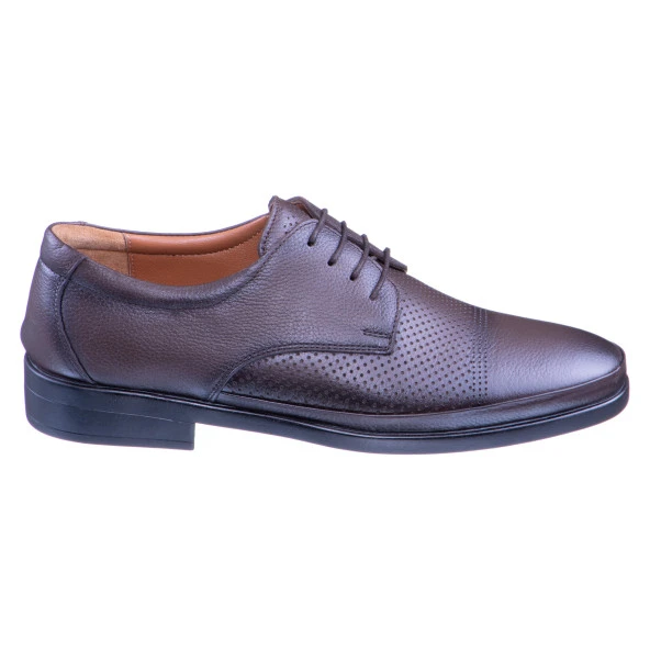 Kahverengi Lazer İşlemeli Bağcıklı Erkek Ayakkabı - 3