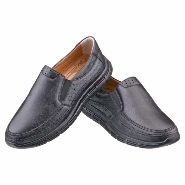 Siyah Dikiş Detaylı Erkek Ayakkabı