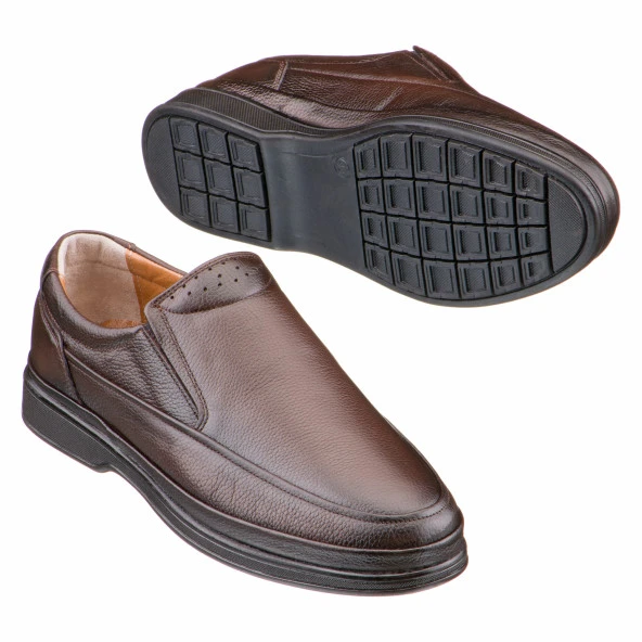 Kahverengi Baskılı Deri Erkek Ayakkabı - 2