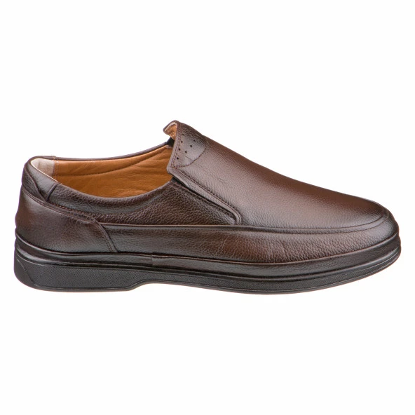 Kahverengi Baskılı Deri Erkek Ayakkabı - 3