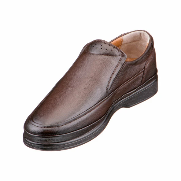 Kahverengi Baskılı Deri Erkek Ayakkabı - 4