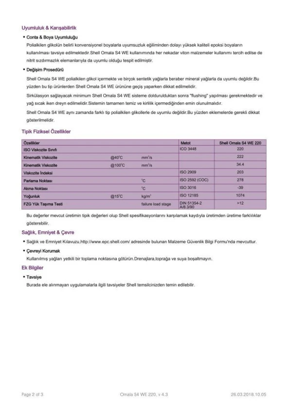 AÇIK-SHELL OMALA S4 WE 220 - 1 LİTRE (ESKİ ADI:TİVELA S 220) - Resim 3