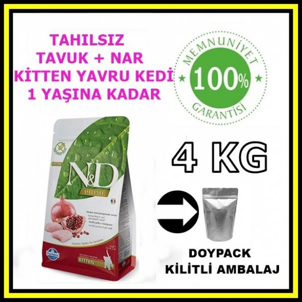N&D tahılsız kitten yavru kedi maması 4 kg açık mama