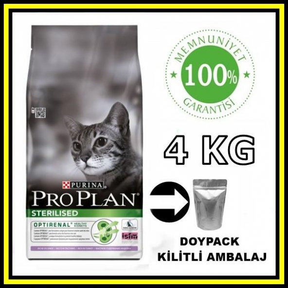 ProPlan sterilised hindili kısırlaştırılmış kedi maması 4 kg açık mama