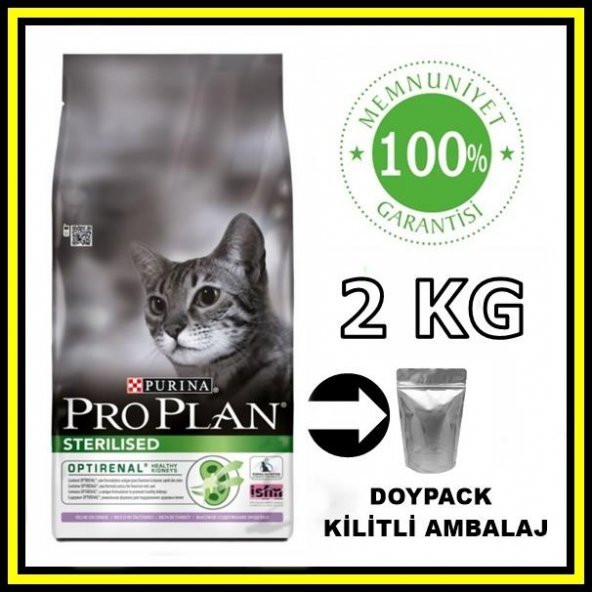 ProPlan sterilised hindili kısırlaştırılmış kedi maması 2 kg açık mama