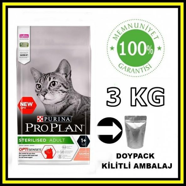 ProPlan sterilised somonlu kısırlaştırılmış kedi maması 3 kg açık mama