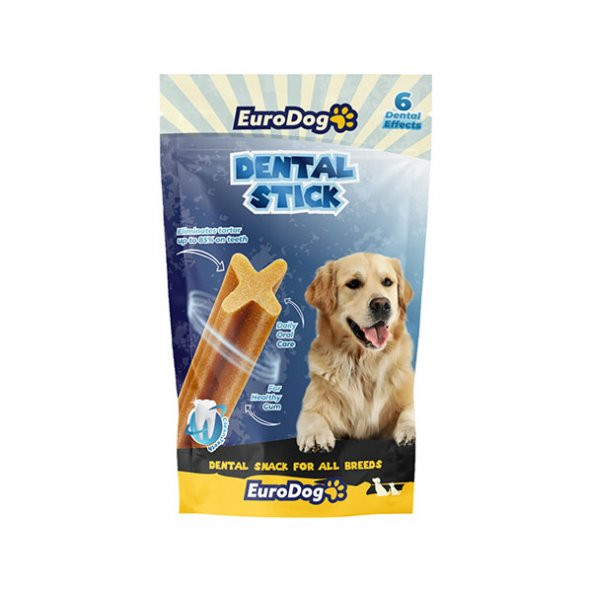 EuroDog Dental Stick Kuzu Etli Köpek Ödülü 100 Gr