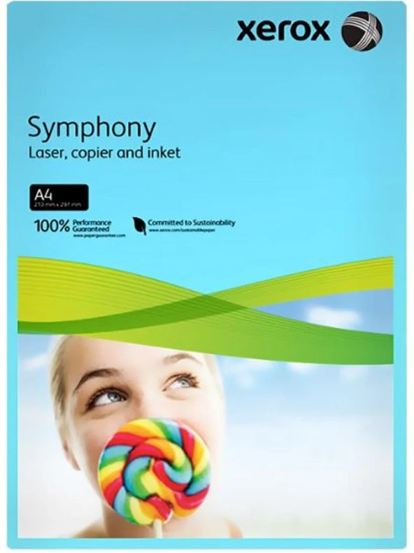 Xerox Symphony A4 80gr 500"lü Renkli Fotokopi Kağıdı Mavi
