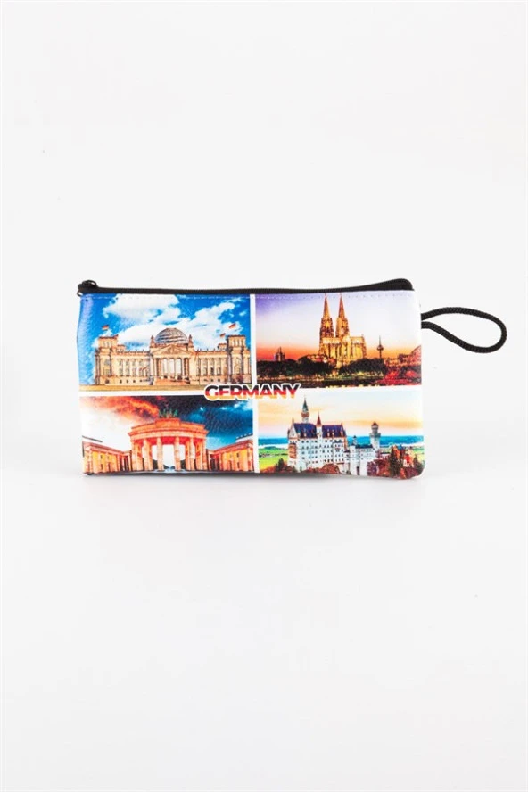 Almanya Temalı Deri Makyaj Çantası - 3