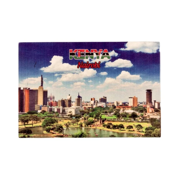 Kenya Temalı Ahşap Kartpostal Magnet ürün görseli