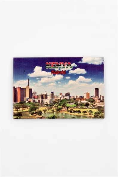 Kenya Temalı Ahşap Kartpostal Magnet - Resim 3
