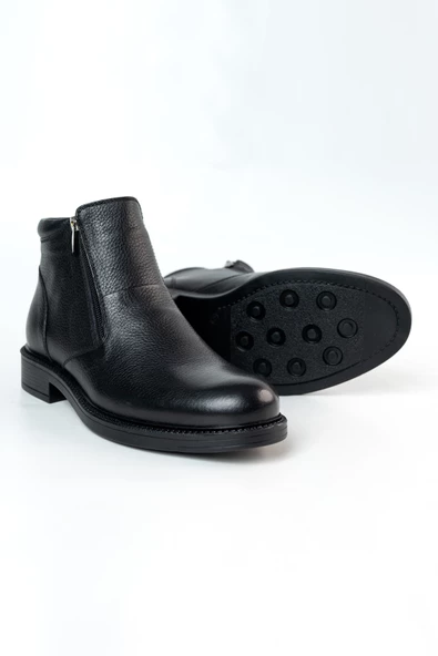 SMART İÇİ KÜRKLÜ EVA TABAN ÇİFT FERMUARLI HAKİKİ DERİ ERKEK BOT - 5