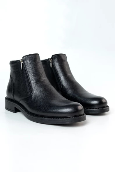 SMART İÇİ KÜRKLÜ EVA TABAN ÇİFT FERMUARLI HAKİKİ DERİ ERKEK BOT - 4