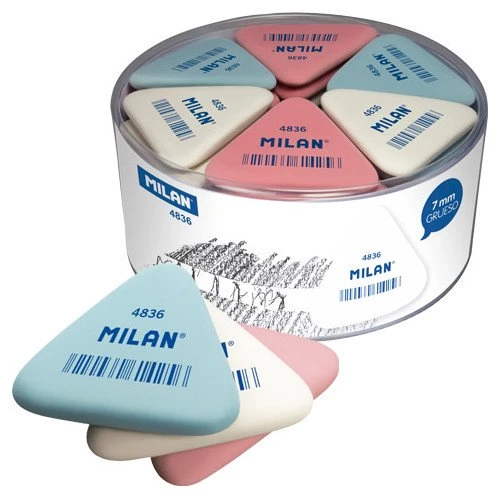 Milan 4836 Renkli Üçgen Silgi 3 Adet ürün görseli