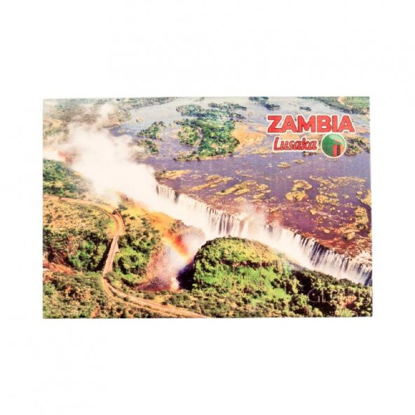 Zambiya Temalı Ahşap Kartpostal Magnet