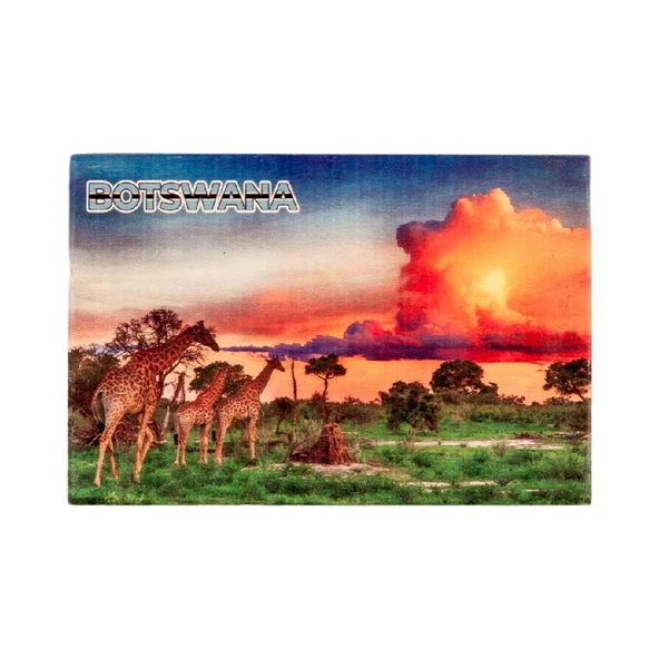 Botsvana Temalı Ahşap Kartpostal Magnet ürün görseli