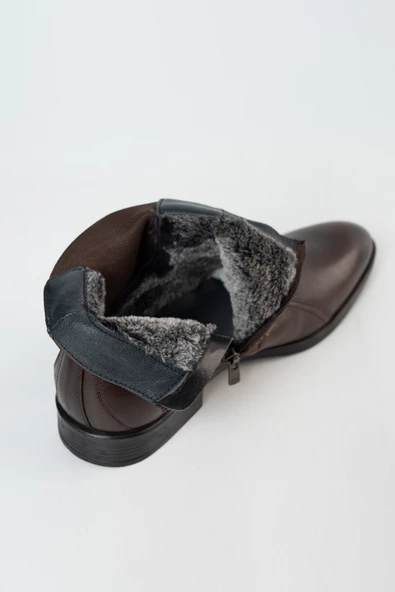 SMART İÇİ KÜRKLÜ FERMUARLI HAKİKİ DERİ ERKEK BOT - 3