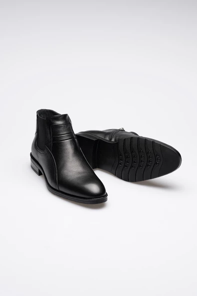 SMART İÇİ KÜRKLÜ FERMUARLI HAKİKİ DERİ ERKEK BOT - 9