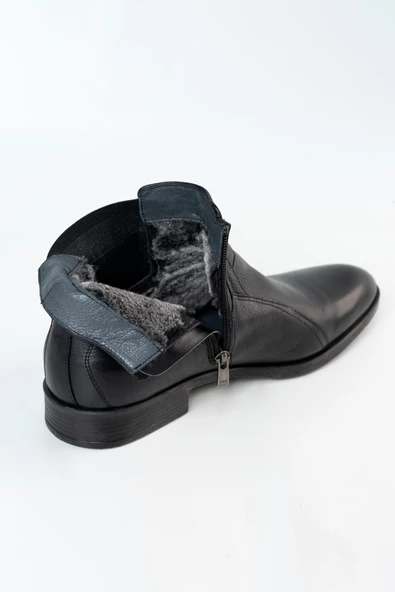 SMART İÇİ KÜRKLÜ FERMUARLI HAKİKİ DERİ ERKEK BOT - 2