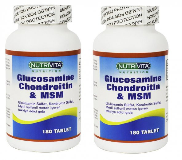 Nutrivita Nutrition Glucosamine Chondroitin Msm 180 tablet 2 Adet