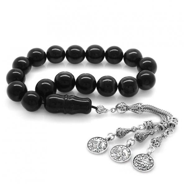 Nipora Kararmaz Metal Püsküllü Sade Rus Oltu Efe Tesbih - Resim 2