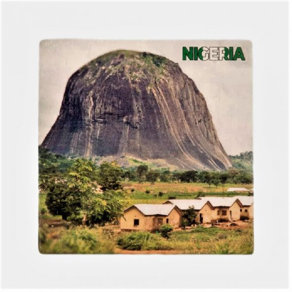 Nijerya Temalı Taş Bardak Altlığı