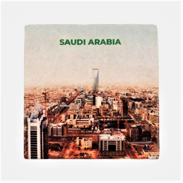 Suudi Arabistan Temalı Taş Bardak Altlığı