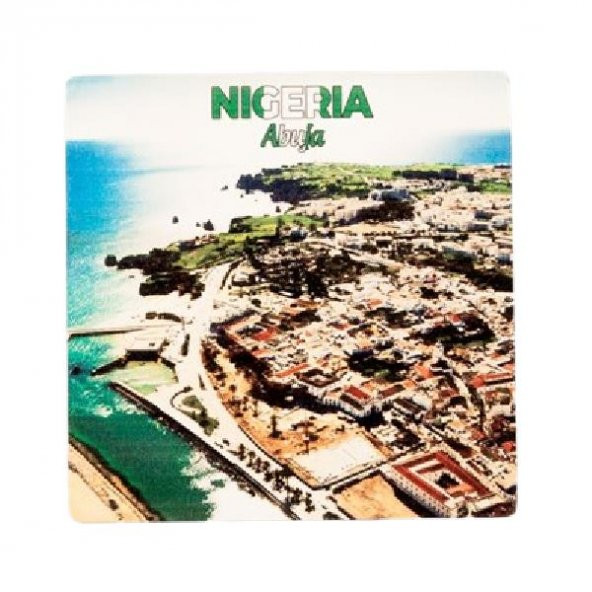 Nijerya Temalı Ahşap Bardak Altlığı