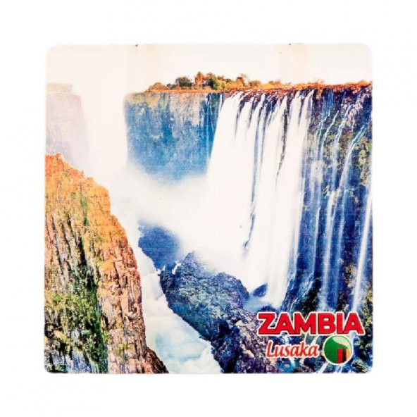 Zambiya Temalı Ahşap Bardak Altlığı
