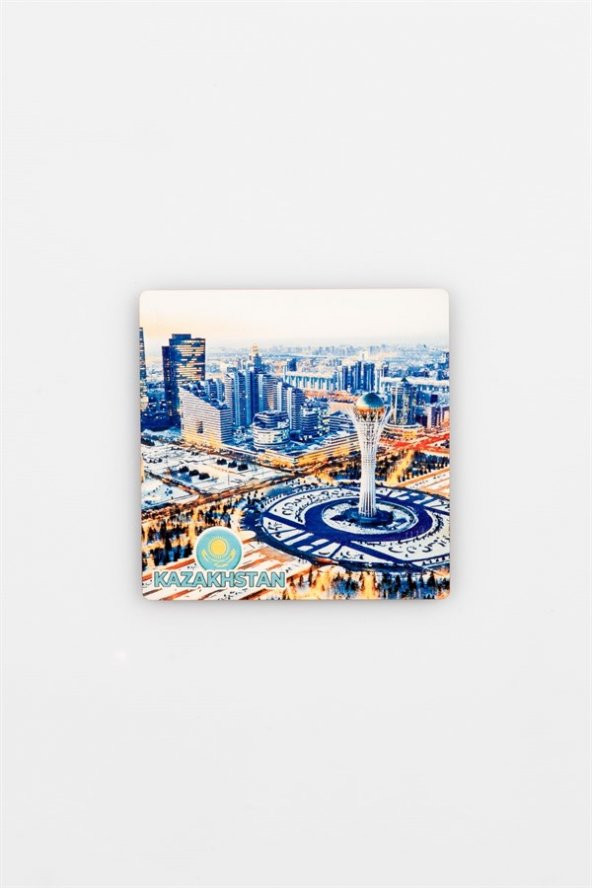 Kazakistan Temalı Ahşap Bardak Altlığı - 3