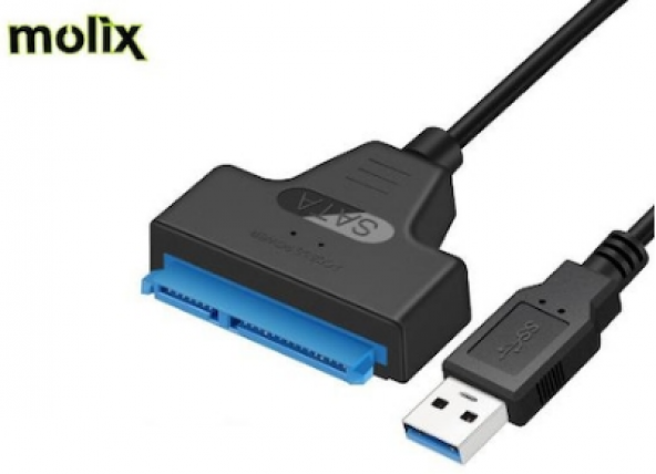 Molix Usb 3.0 2.5 İnç Sata SSD HDD Okuma Kablosu HDD SSD 22 Pin