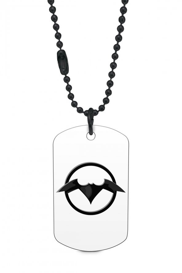 Batman Logosu Siyah Renk Künye / Kolye DFT1135 - 1