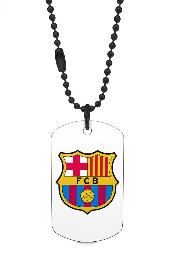 Barcelona Siyah Renk Künye / Kolye DFT1268