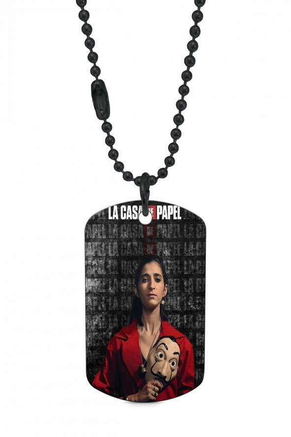 La Casa De Papel Nairobi Siyah Renk Künye / Kolye DFT2746