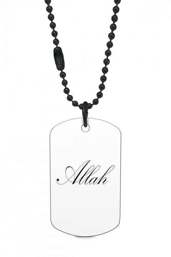 Allah Siyah Renk Künye / Kolye DFT3103 - 1