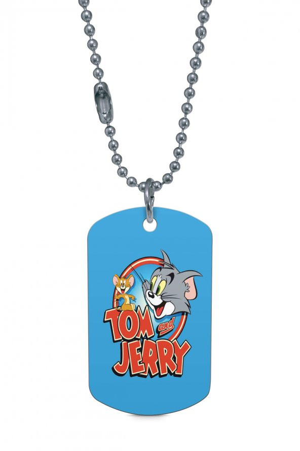 Tom ve Jerry Gümüş Renk Künye / Kolye DFT4201