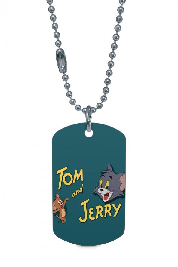 Tom ve Jerry Gümüş Renk Künye / Kolye DFT4864