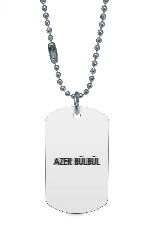 Azer Bülbül Gümüş Renk Künye / Kolye DFT4980