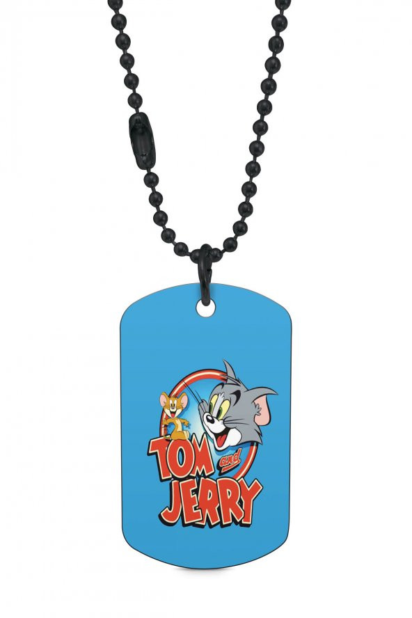 Tom ve Jerry Siyah Renk Künye / Kolye DFT4903