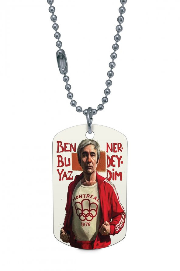 Badi Ekrem Gümüş Renk Künye / Kolye DFT5098