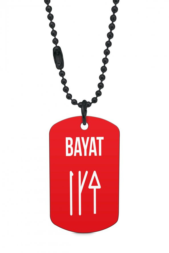 Bayat Boyu Siyah Renk Künye / Kolye DFT5490 - 1