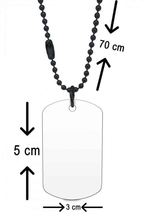 Bayat Boyu Siyah Renk Künye / Kolye DFT5490 - 3