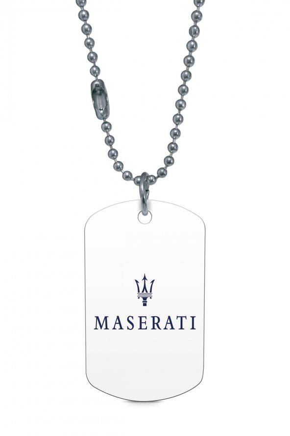 Maserati Gümüş Renk Künye / Kolye DFT5750 - 1