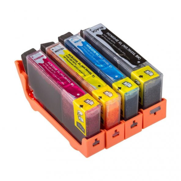 For Lexmark Hp Photosmart B110A Kartuş Set 4 Renk Takım Muadil Yüksek Kapasite 364Xl