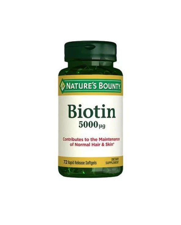 Natures Bounty Biotin 5000 mg 72 Kapsül