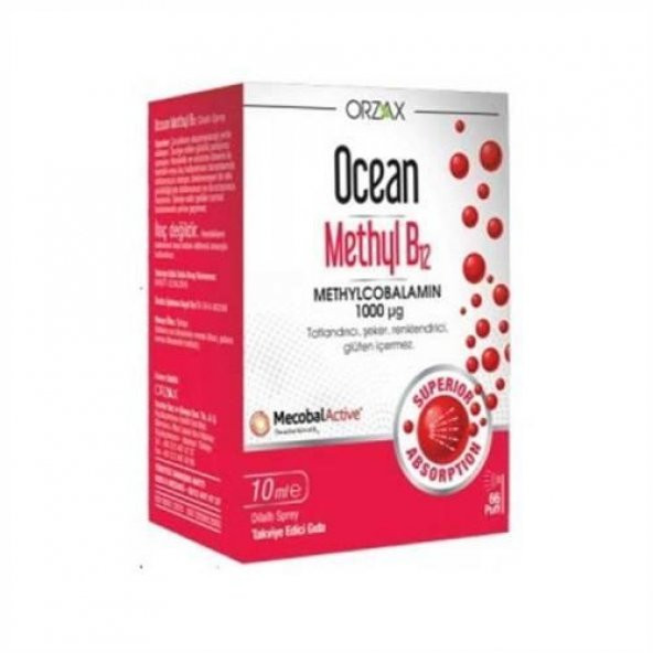 Ocean Methyl B12 1000 mcg  10 ml Dilaltı Sprey